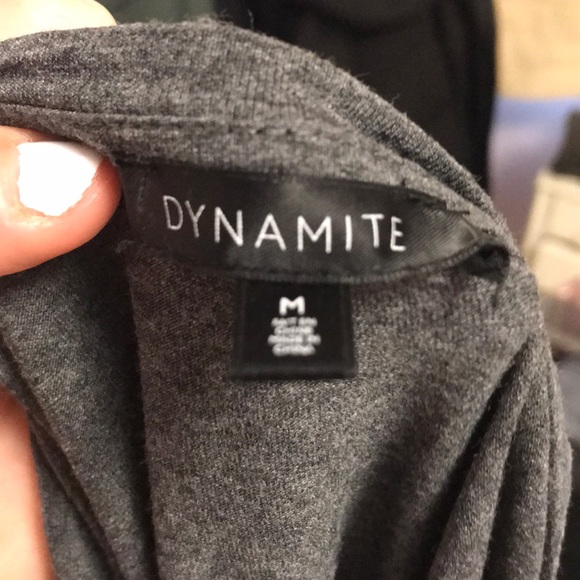 Grey dynamite short sleeve side tie tee - Picture 2 of 2